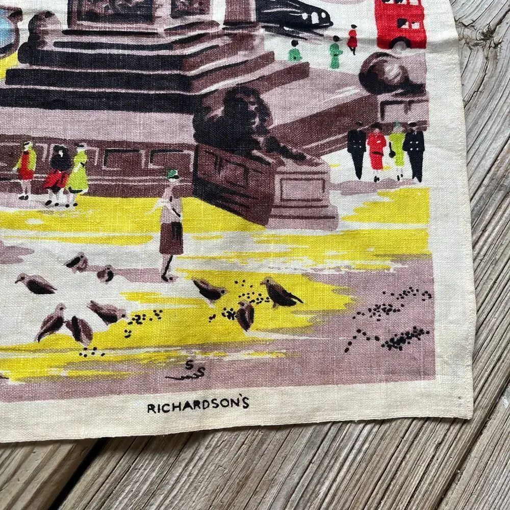 Richardson's Trafalgar Square Vintage 100% Linen Decorative Tea Towel